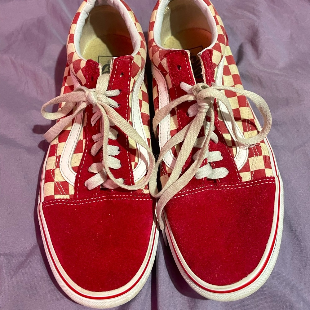 Size 8.5 red checkered vans